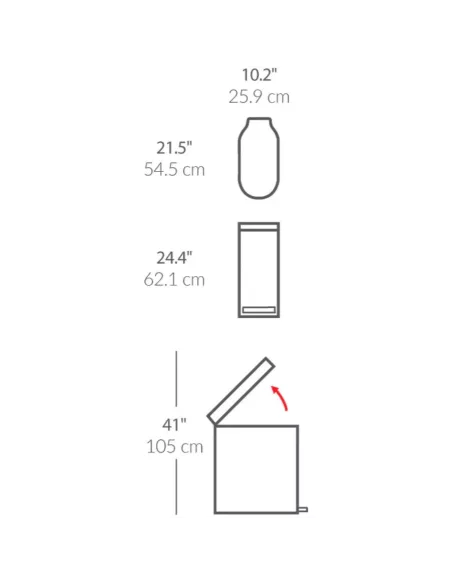 Poubelle 45L étroite à pédale - Simplehuman