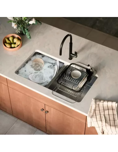 Egouttoir Vaisselle multi usage et Extensible - Sinkin - Nickel et Noir