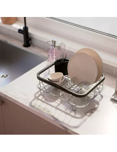 Egouttoir Vaisselle multi usage et Extensible - Sinkin - Nickel et Noir