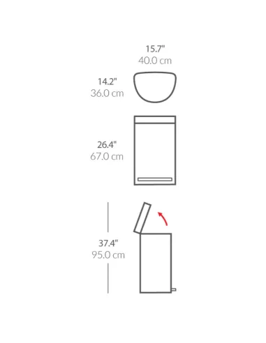 Poubelle 45L demi-lune à pédale - Simplehuman