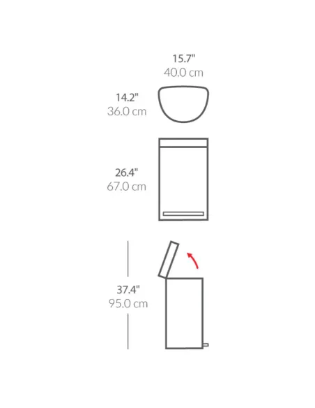 Poubelle 45L demi-lune à pédale - Simplehuman