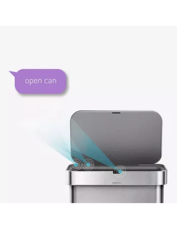 Poubelle 34L+24L détection vocale - mouvement - Simplehuman 2