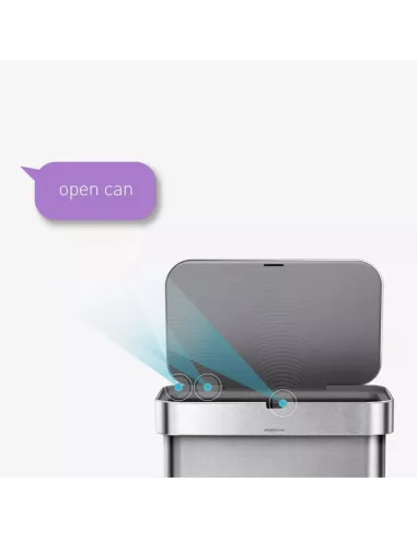 Poubelle 34L+24L détection vocale - mouvement - Simplehuman