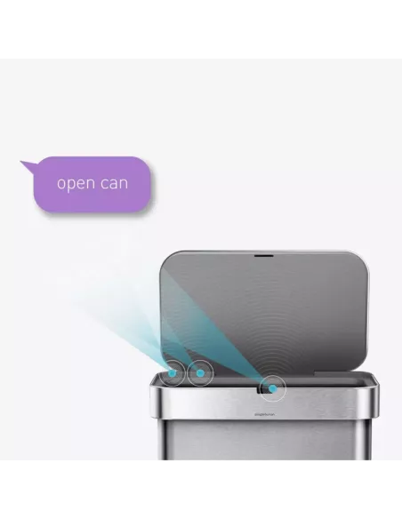 Poubelle 34L+24L détection vocale - mouvement - Simplehuman