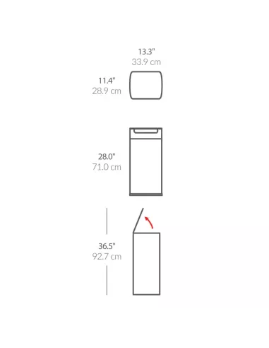 Poubelle 30L à Touch-bar rectangulaire - Simplehuman