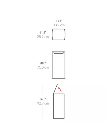 Poubelle 30L à Touch-bar rectangulaire - Simplehuman