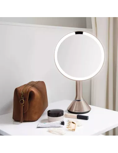Miroir Grossissant X5 à capteur - Rose doré - Simplehuman