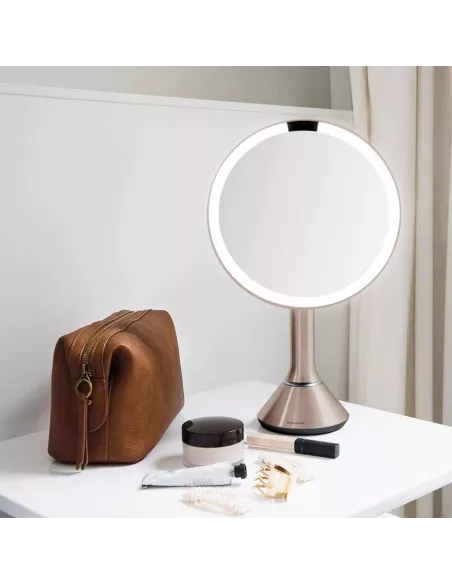 Miroir Grossissant X5 à capteur - Rose doré - Simplehuman
