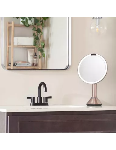 Miroir Grossissant X5 à capteur - Rose doré - Simplehuman