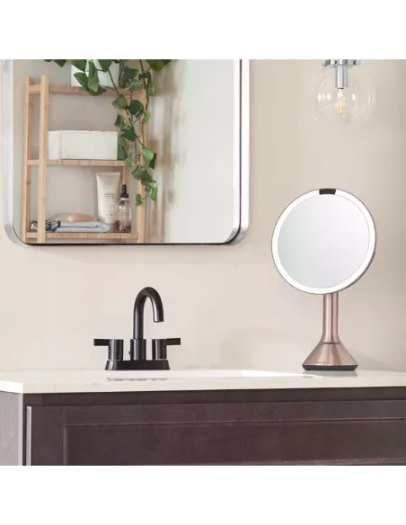 Miroir Grossissant X5 à capteur - Rose doré - Simplehuman
