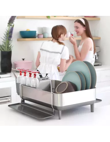 Egouttoir Vaisselle Gris Acier Inoxydable - Simplehuman