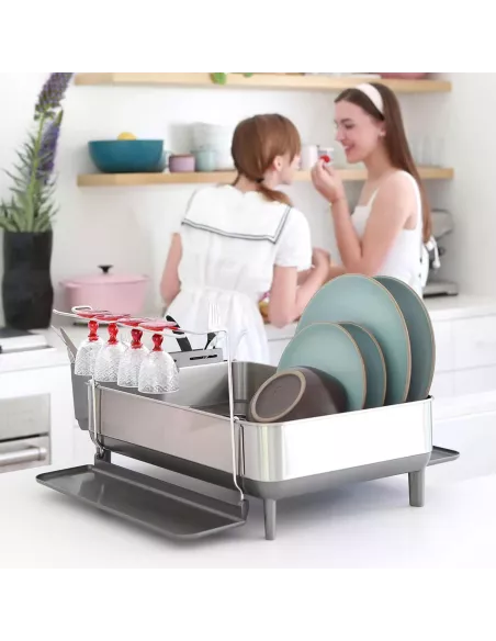 Egouttoir Vaisselle Gris Acier Inoxydable - Simplehuman