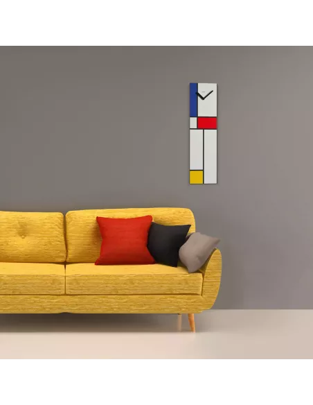 Horloge Murale Design Style Piet Mondrian – Création Renzo Schiratti – Fabriquée en Italie