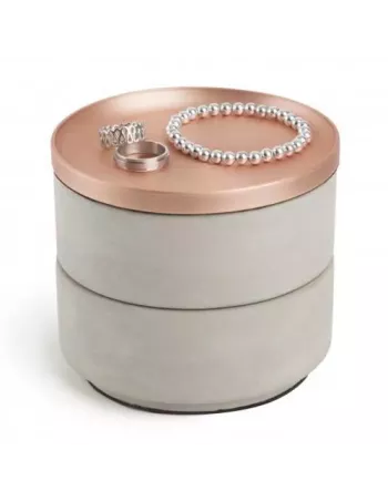 Boîte à bijoux Tesora béton cuivre