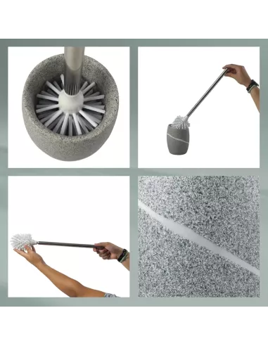 Balayette WC Imitation Pierre Talus Gris