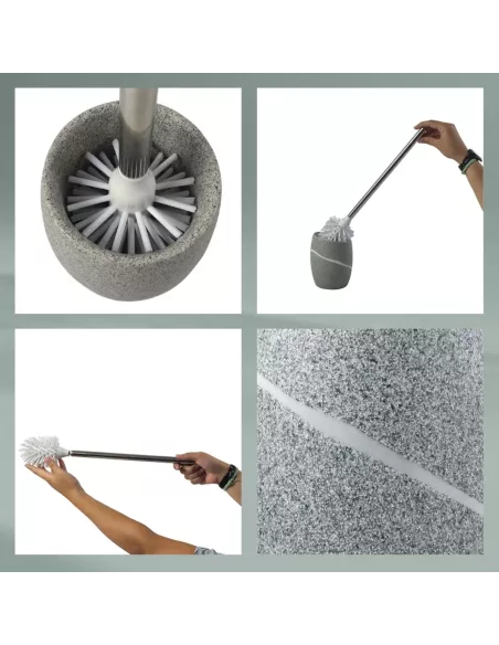 Balayette WC Imitation Pierre Talus Gris