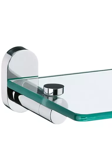Etagère Salle de Bain Lucido - En verre et Inox Brillant - 50 cm