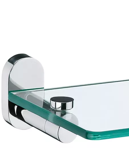 Etagère Salle de Bain Lucido - En verre et Inox Brillant - 50 cm