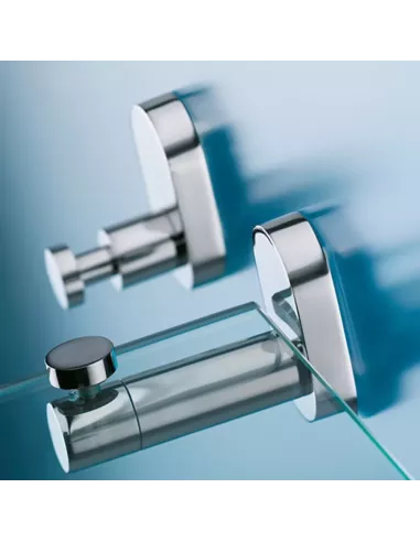 Etagère Salle de Bain Lucido - En verre et Inox Brillant - 50 cm