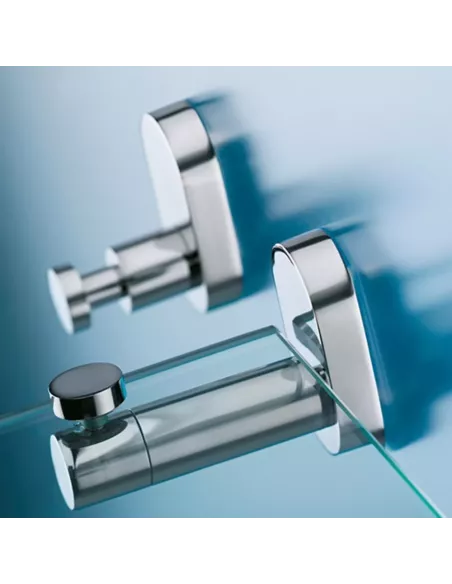 Etagère Salle de Bain Lucido - En verre et Inox Brillant - 50 cm