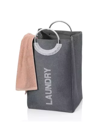 Palma Panière - Sac à linge avec poignées en Aluminium - Gris foncé 2