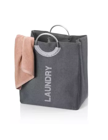 Panier à Linge Palma - Double Compartiment - Gris Foncé 2