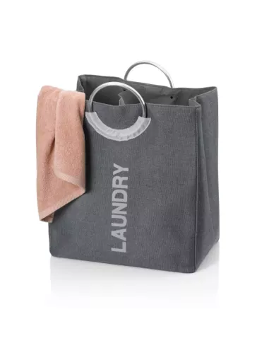 Panier à Linge Palma - Double Compartiment - Gris Foncé