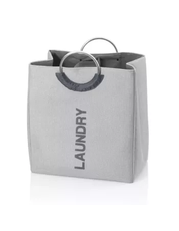 Panier à Linge Palma - Double Compartiment - Gris Clair