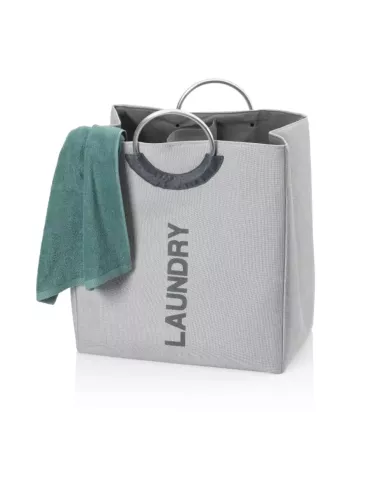 Panier à Linge Palma - Double Compartiment - Gris Clair