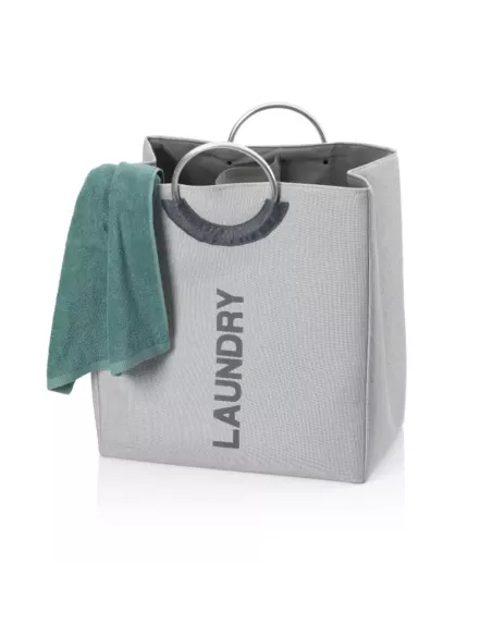 Panier à Linge Palma - Double Compartiment - Gris Clair