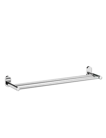 Porte Serviette Mural Double - Lucido 60cm - Inox Brillant