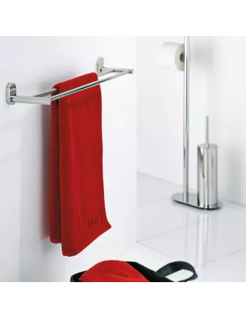 Porte Serviette Mural Double - Lucido 75cm - Inox Brillant 2