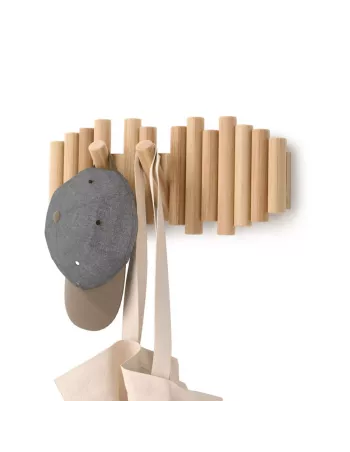 Picket rail Umbra porte manteau en bois 5 crochets