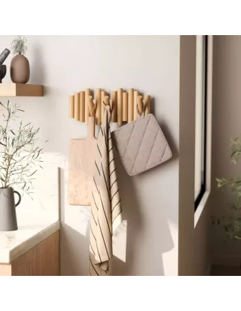 Picket rail Umbra porte manteau en bois 5 crochets 2