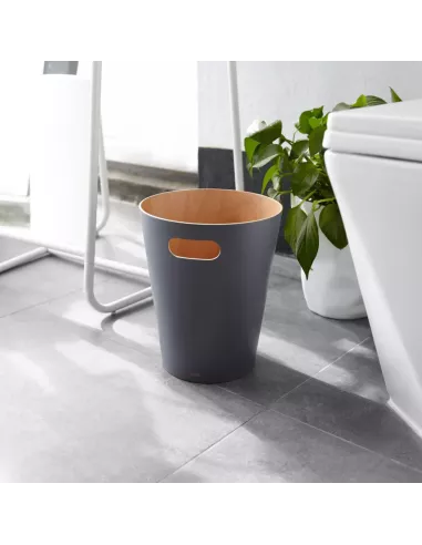 Corbeille à Papier en Bois Woodrow Grise