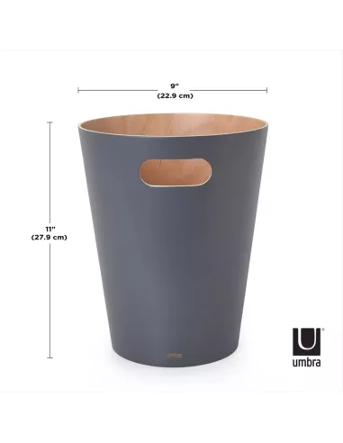 Corbeille à Papier en Bois Woodrow Grise