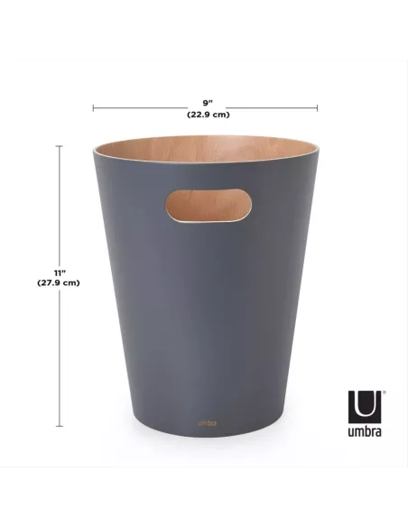 Corbeille à Papier en Bois Woodrow Grise