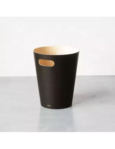 Corbeille à Papier en Bois Woodrow Noire