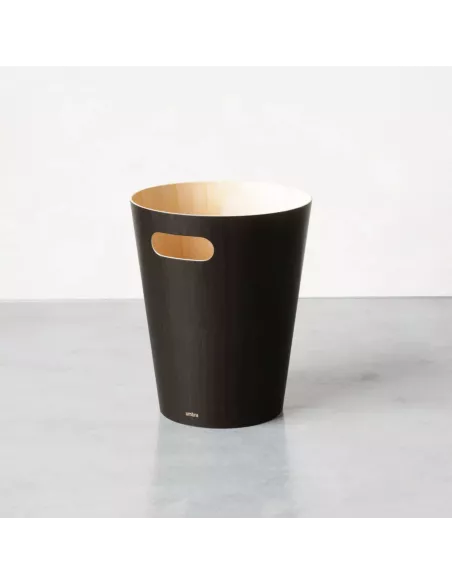 Corbeille à Papier en Bois Woodrow Noire