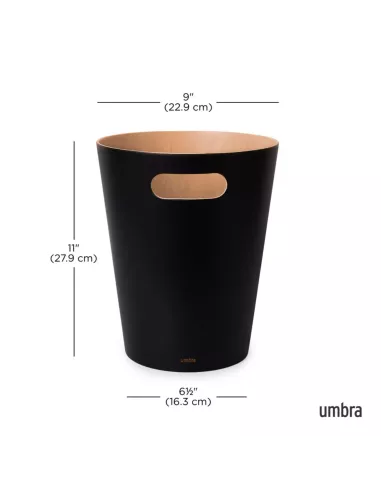 Corbeille à Papier en Bois Woodrow Noire