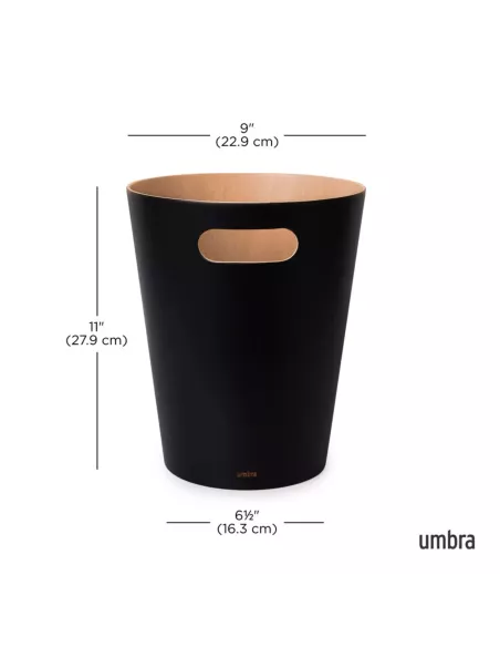 Corbeille à Papier en Bois Woodrow Noire