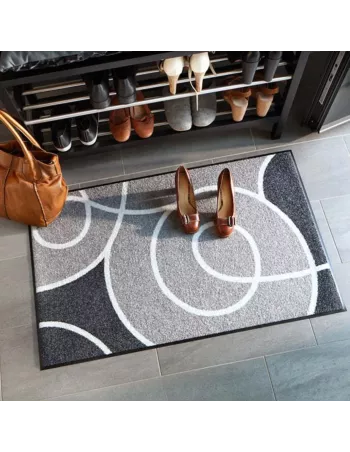 Tapis Entrée Absorbant Swoop Gris 50x75cm 2