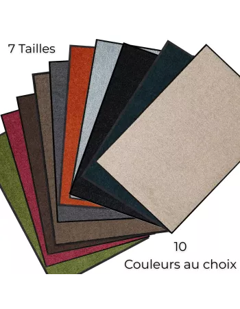 Tapis absorbant et antidérapant Uni - 7 tailles et 10 Couleurs au choix