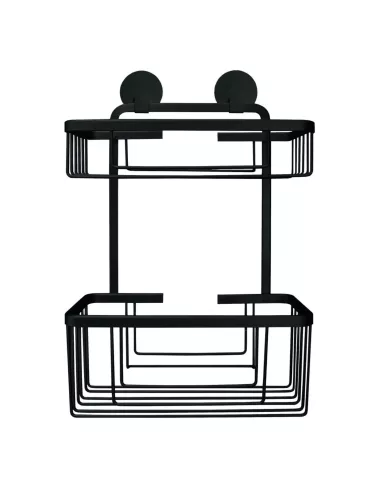 Support Douche Double Auto-Adhésif Rocco Noir - Kleine Wolke