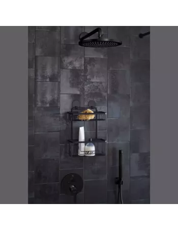 Support Douche Double Auto-Adhésif Rocco Noir - Kleine Wolke 2