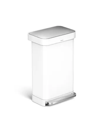 Poubelle Design à Pédale Rectangulaire 45L Inox Brossé - Simplehuman