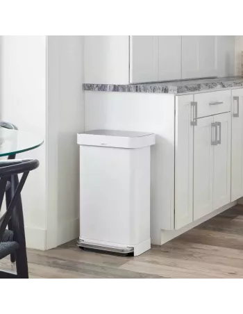 Poubelle Design à Pédale Rectangulaire 45L Inox Brossé - Simplehuman 2