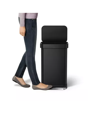 Poubelle Design à Pédale Rectangulaire 45L Inox Brossé - Simplehuman 2