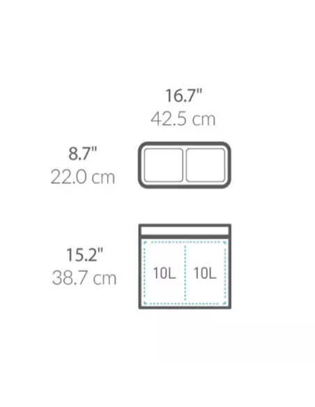 Poubelle de Tri de Bureau 20L Ouverte - Simplehuman