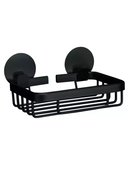 Porte Savon Mural Auto-Adhésif Rocco Noir - Kleine Wolke